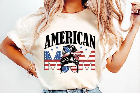 American Mom Flag Patriotic Bun Embroidery Design Review