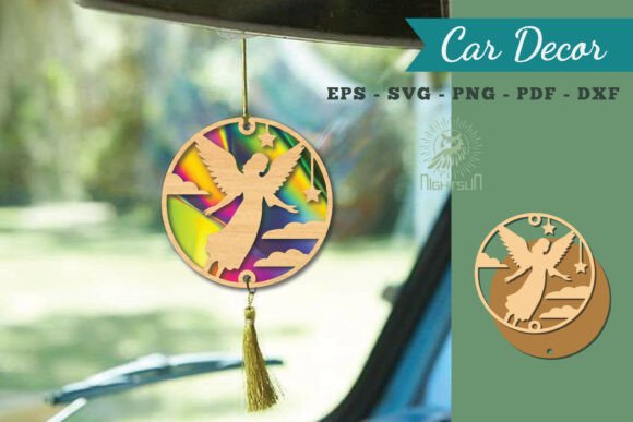 Angel Mom Lasercut Car Decor SVG – A Versatile Ornament for Crafters