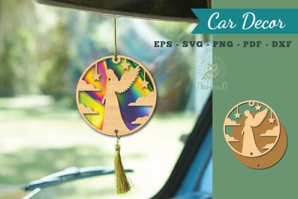 Angel Mom Lasercut Car Decor SVG: A Versatile Ornamental Asset for Branding