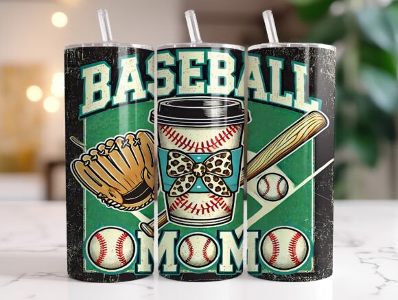 Baseball Mom Tumbler Wrap PNG: A Polished Graphic for Creative Projects