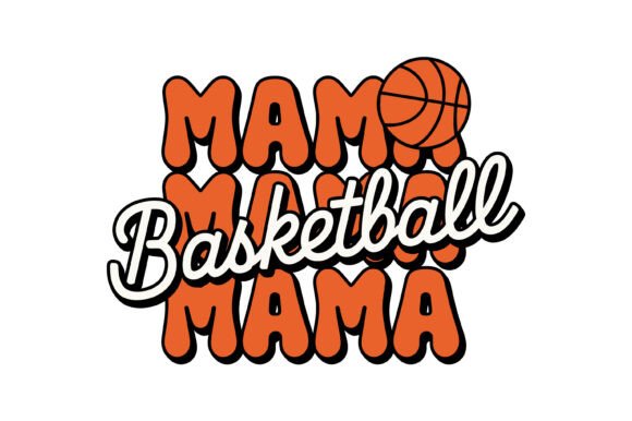 Basketball Mama Retro Typography Design for T-Shirt Graphics
