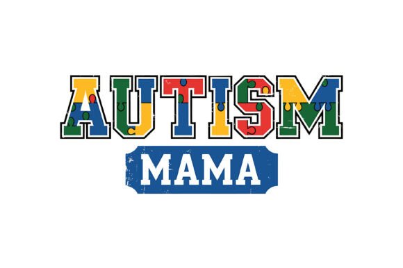 Colorful Autism Mama Puzzle Design: A Vibrant Graphic for T-Shirt and Crafting Projects