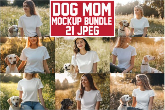 Dog Mom T-shirt Mockups Bundle: A Graphic Design Asset for Local Branding