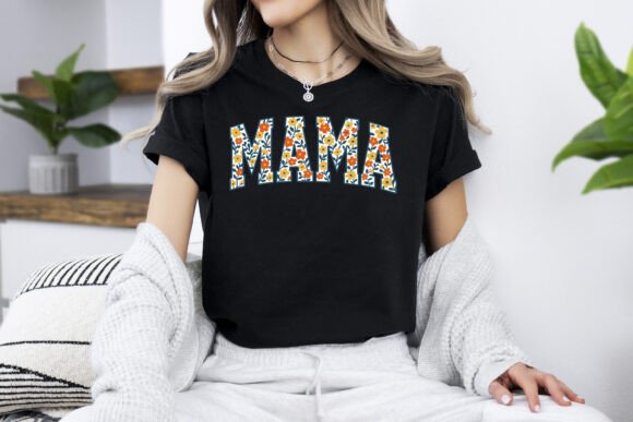 Floral Mama Typography Design: A Vibrant Graphic Asset for T-Shirt and Brand Projects