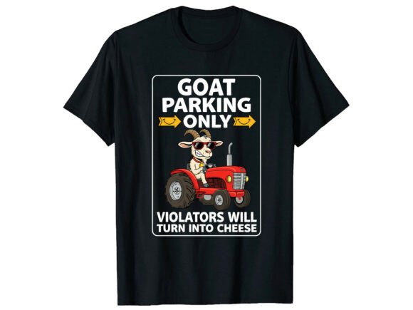 Funny Goat Parking Only T-Shirt – A Playful Graphic Design Asset for Bloggers and Publishers