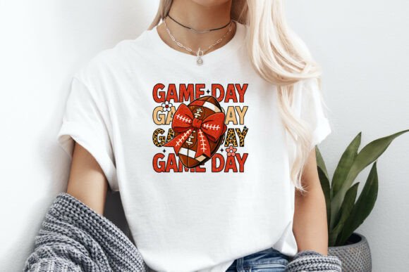 Game Day Football Bow Shirt – A Versatile Graphic Design Asset for T-Shirt Designs