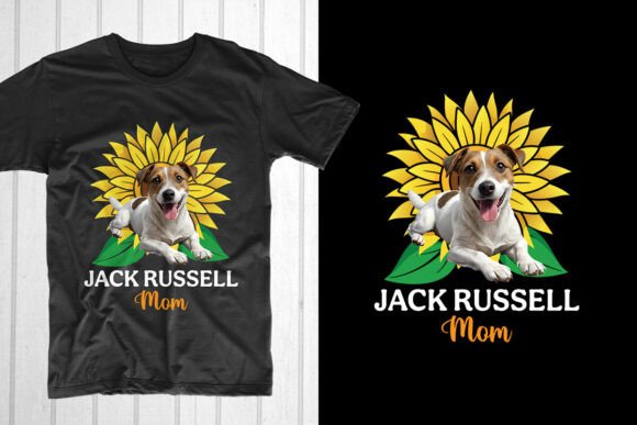Jack Russell Mom Sunflower Graphics for T-Shirt Designs