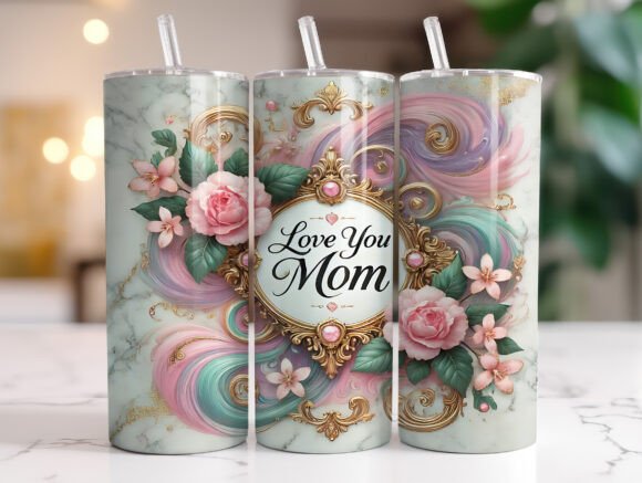 Love You Mom Tumbler Wrap Graphics: A Versatile Design Asset for Branding