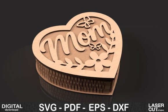 Mom Heart Box SVG – A Delightful Design for Laser-Cut Projects