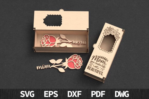 Mom Rose Gift Box SVG Laser Cut: A Versatile Design Asset for Mother’s Day Projects