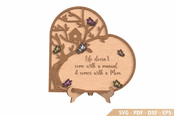 Mom Tree Heart Layered Sign for Mother’s Day: A Laser-Cut Design Asset with Editorial Potential