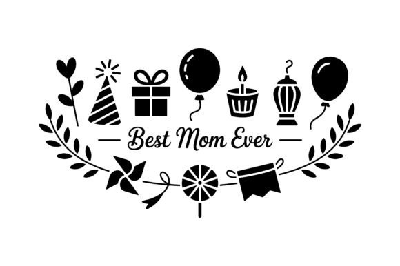 Mother’s Day Party Celebration Icons: A Vibrant Graphic Design Asset for Marketers