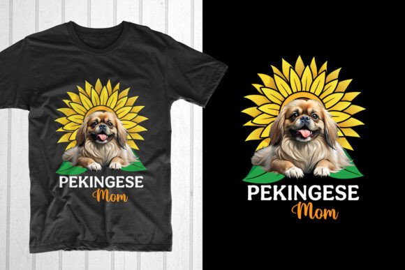 Pekingese Mom Sunflower: A Versatile Graphic Design Asset for Local Business Branding