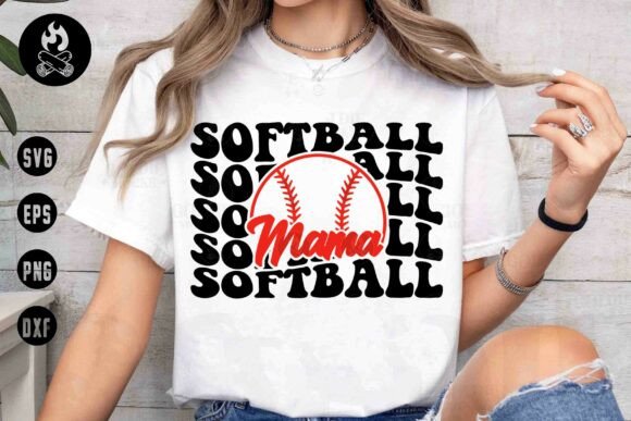 Softball Mama SVG: A Trendy T-Shirt Design Asset for Game Day Graphics